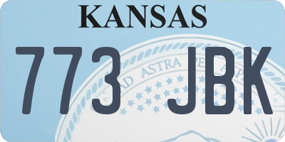 KS license plate 773JBK
