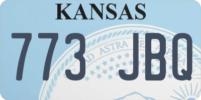 KS license plate 773JBQ
