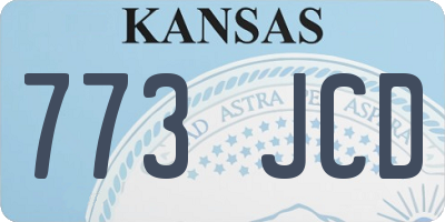 KS license plate 773JCD