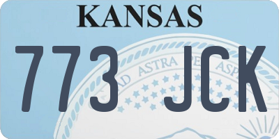 KS license plate 773JCK