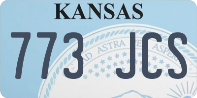 KS license plate 773JCS