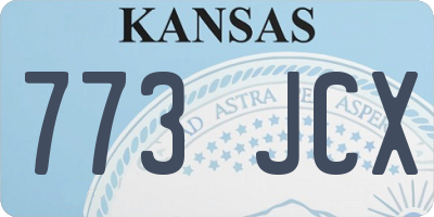 KS license plate 773JCX