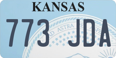 KS license plate 773JDA