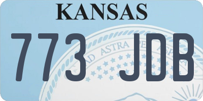 KS license plate 773JDB