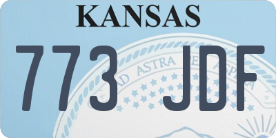 KS license plate 773JDF