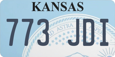 KS license plate 773JDI