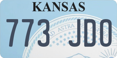 KS license plate 773JDO