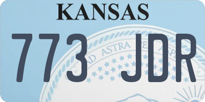 KS license plate 773JDR