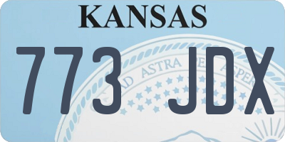 KS license plate 773JDX