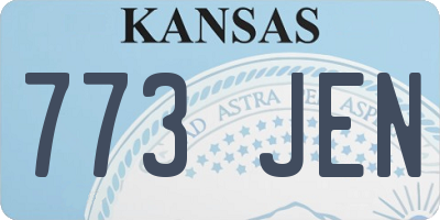 KS license plate 773JEN