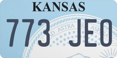 KS license plate 773JEO
