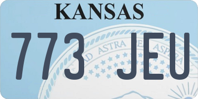 KS license plate 773JEU