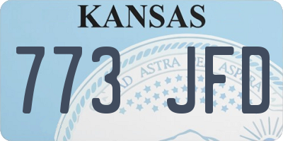 KS license plate 773JFD