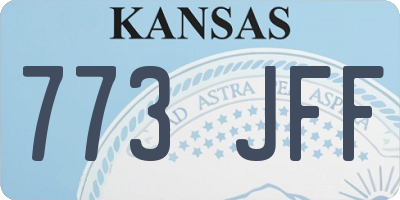 KS license plate 773JFF