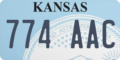 KS license plate 774AAC