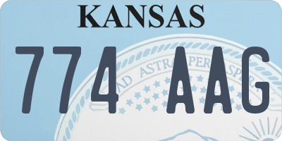 KS license plate 774AAG