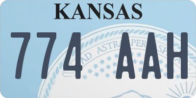 KS license plate 774AAH