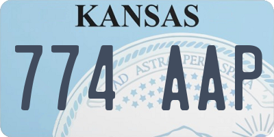 KS license plate 774AAP