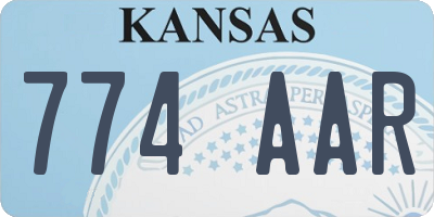 KS license plate 774AAR