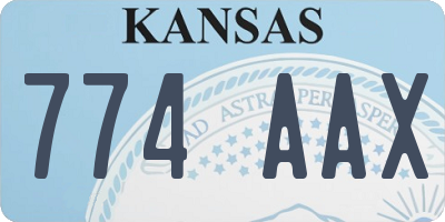 KS license plate 774AAX