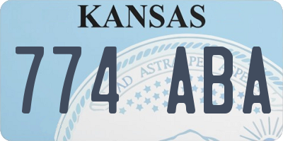 KS license plate 774ABA