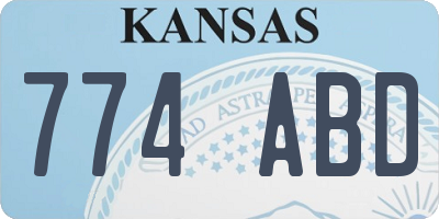 KS license plate 774ABD