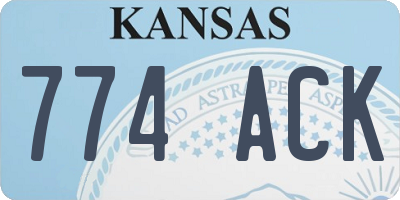 KS license plate 774ACK