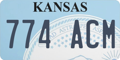KS license plate 774ACM