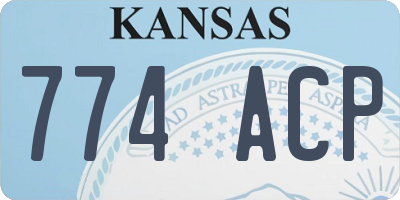 KS license plate 774ACP