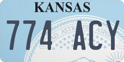 KS license plate 774ACY