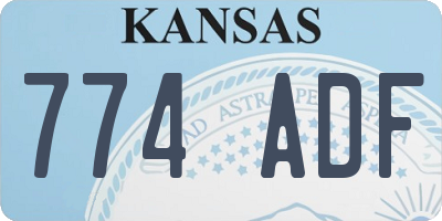 KS license plate 774ADF