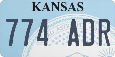KS license plate 774ADR