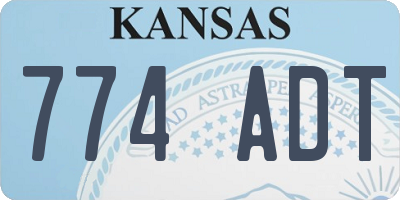 KS license plate 774ADT