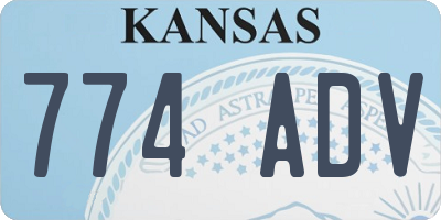 KS license plate 774ADV
