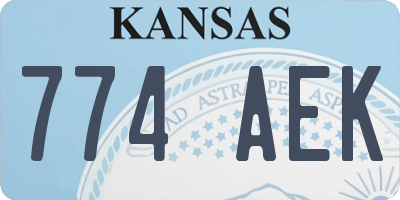 KS license plate 774AEK