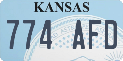 KS license plate 774AFD