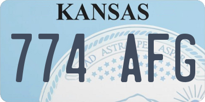 KS license plate 774AFG