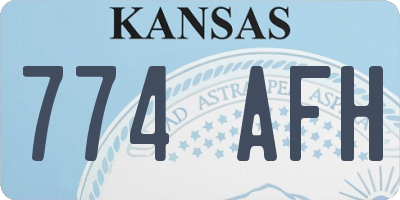 KS license plate 774AFH