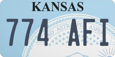 KS license plate 774AFI