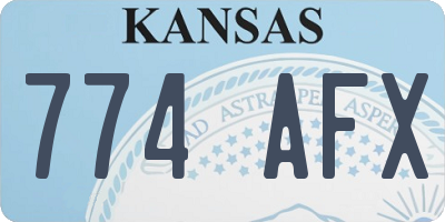 KS license plate 774AFX