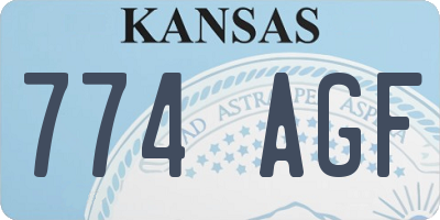 KS license plate 774AGF