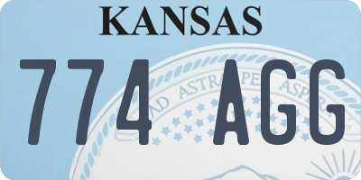 KS license plate 774AGG