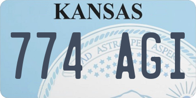 KS license plate 774AGI