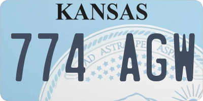 KS license plate 774AGW