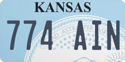KS license plate 774AIN