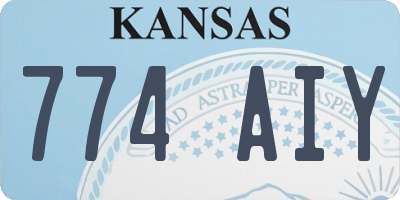 KS license plate 774AIY