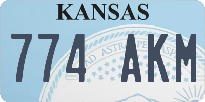 KS license plate 774AKM