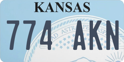 KS license plate 774AKN