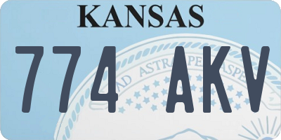 KS license plate 774AKV