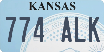 KS license plate 774ALK